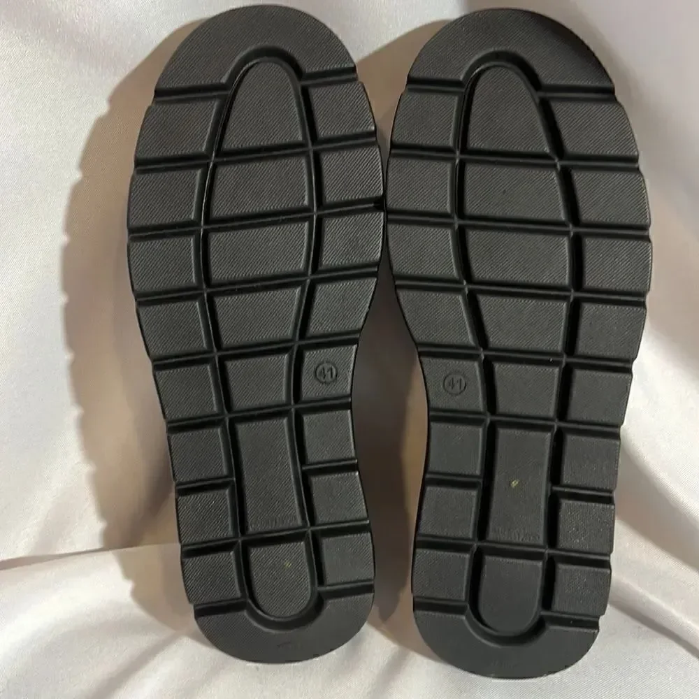 ANTHROPOLOGIE MAEVE LUGGED PLATFORM LOAFERS IN BLACK SIZE 41